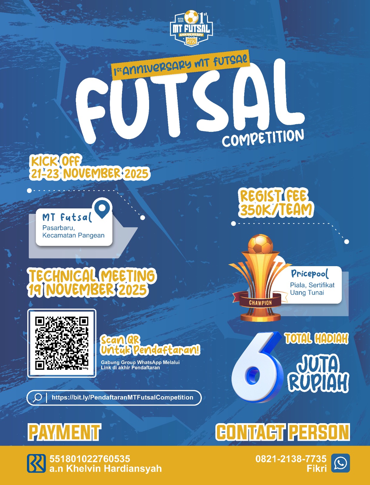 Buruan Daftar, Bakal Digelar MT Futsal Competition