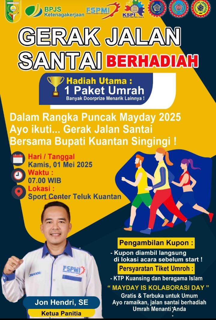 Ayo Ramaikan Puncak Perayaan May Day di Sport Centre,  Ada Doorprize Tiket Umrah