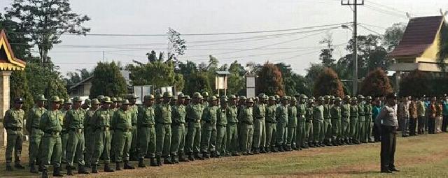  Setara Jumlah Satu Batalyon Pasukan, Personil Linmas Siap Antisipasi Rusuh Pilgub di Kuansing