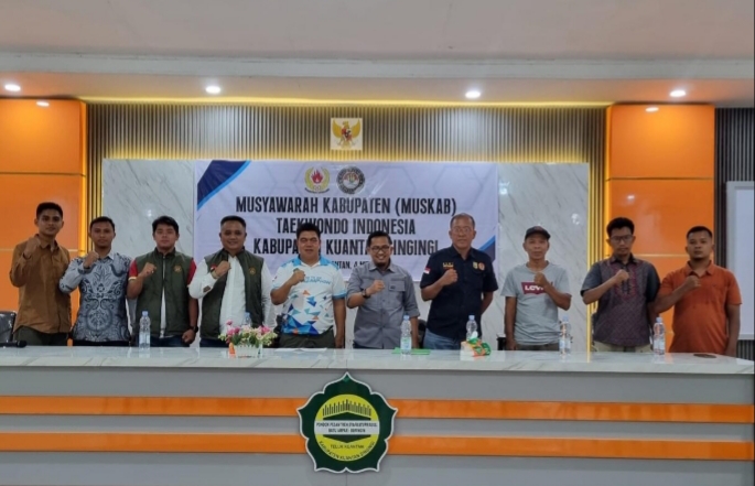 Kembali Pimpin Pengcab Taekwondo, Syafril Targetkan 4 Emas Untuk Kuansing di Porprov Riau 2026