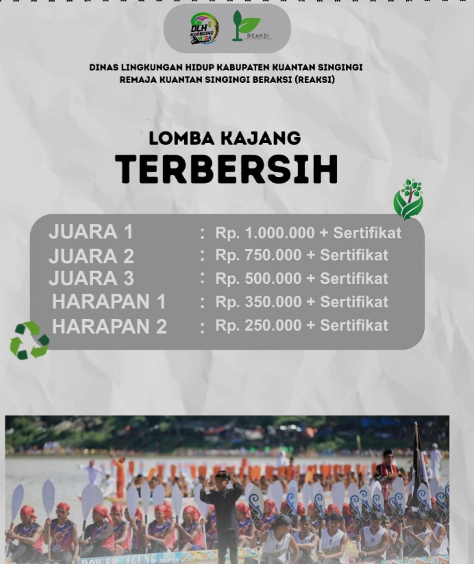 Pacu Jalur Bebas Sampah, DLH Kuansing Gelar Lomba Kajang Jalur Terbersih