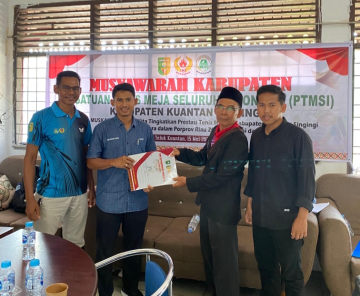 Aklamasi, Rais Asmara Terpilih Jadi Ketua Pengcab PTMSI Kuansing